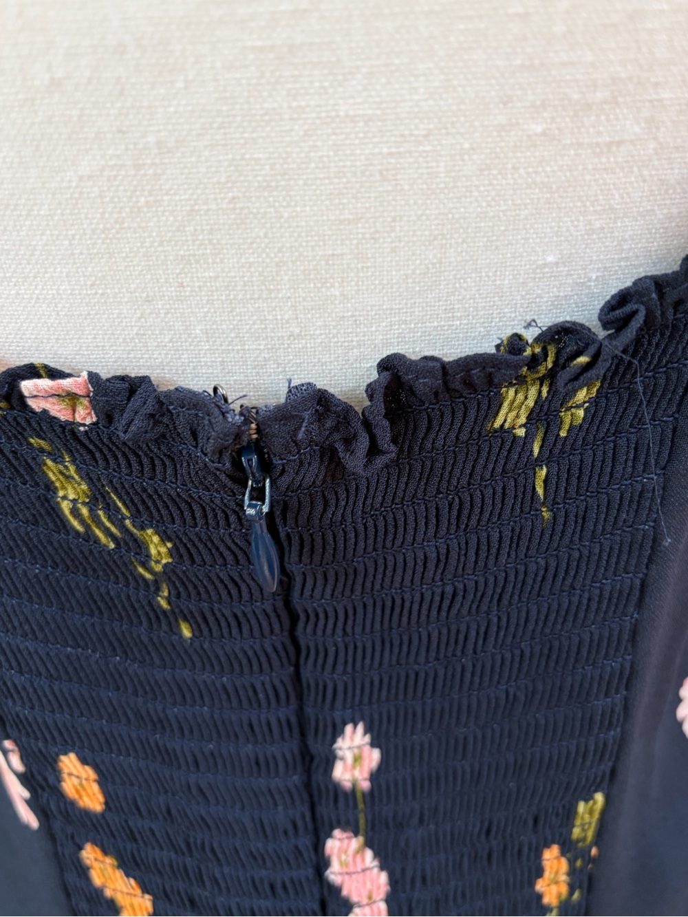 Reformation Navy Floral Fulton Sweetheart Neckline Midi Dress Size 10 - Picture 8 of 16